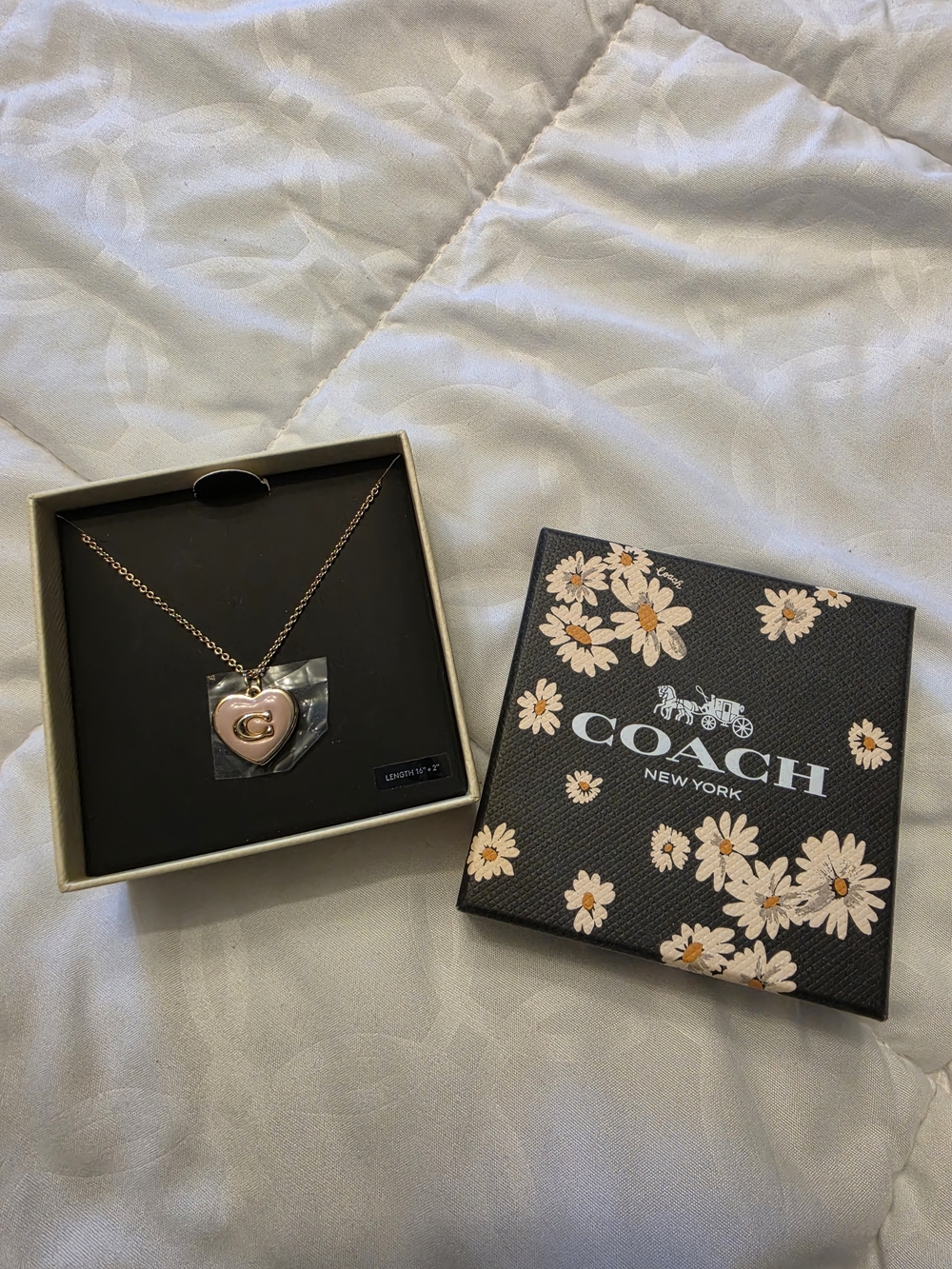 COACH Pink Heart Padlock Necklace - Women's Jewelry